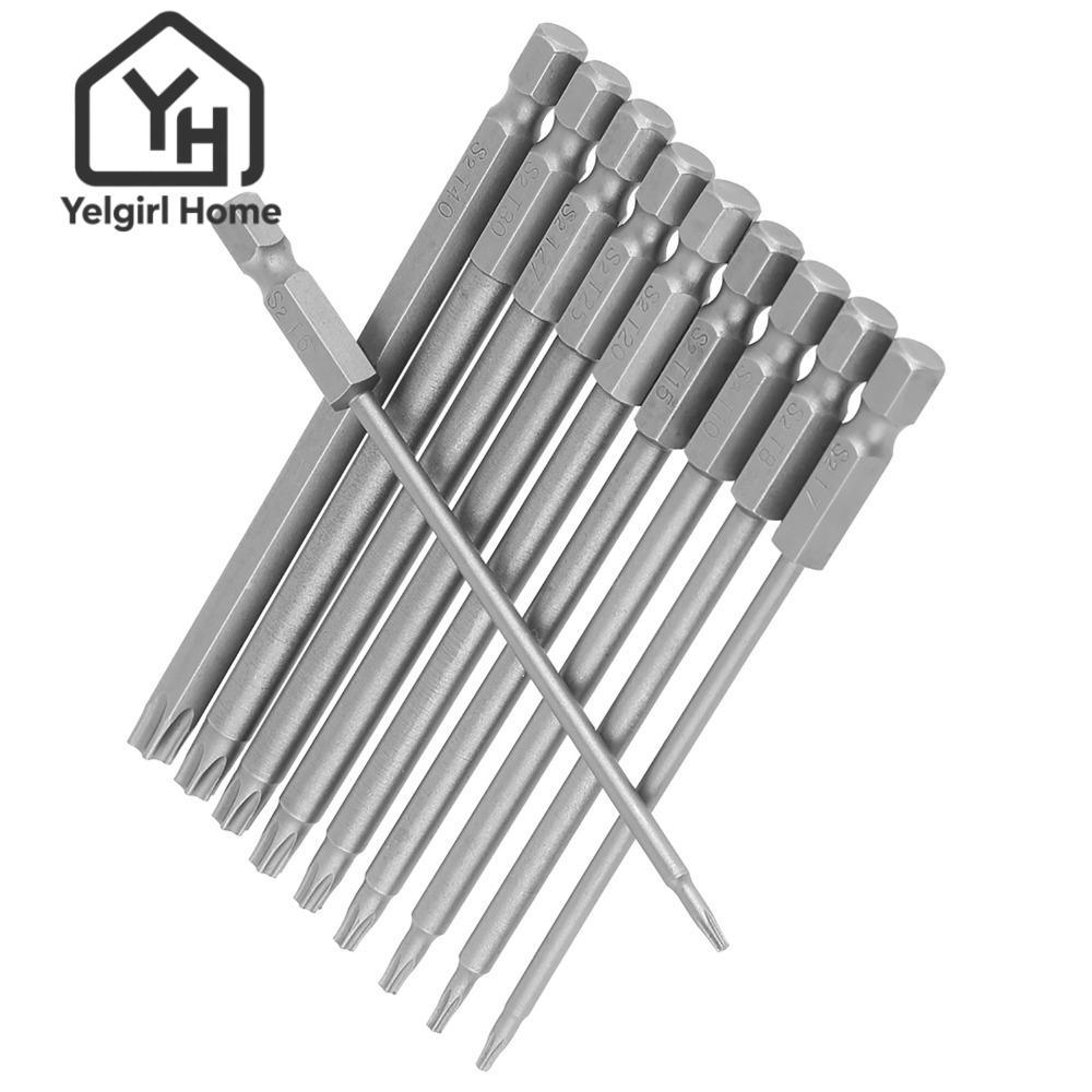 YELGIRLB 10PCS Security Torx Bit Set, T6, T7, T8, T10, T15, T20, T25 ...