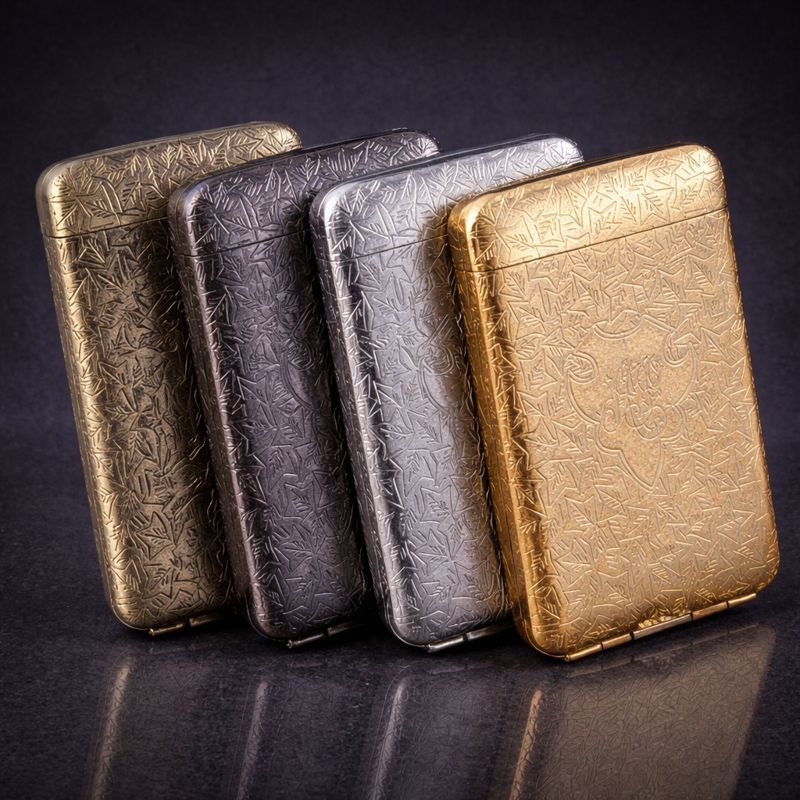 cigarette case shopee Creative Shiny Metal Cigarette Case Portable 10cm Long Ultra-thin Box Holder Goeielewe Cigarette Case for 85mm