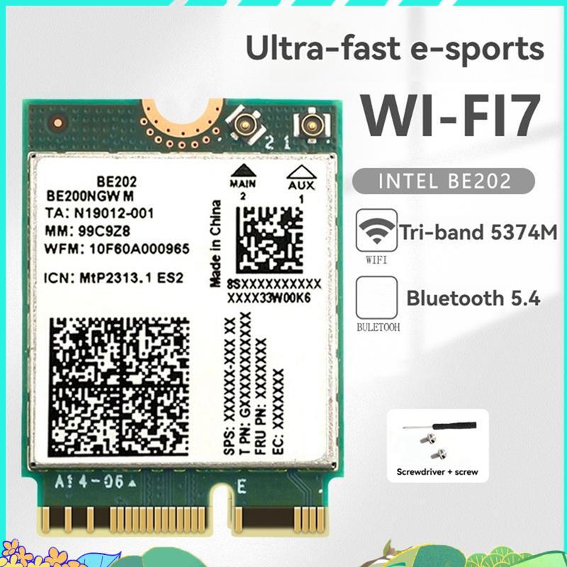 BE202 WiFi7 การ์ดเครือข่าย 2.4/5/6G Tri-Band 5374M อะแดปเตอร์ WiFi ไร้ ...