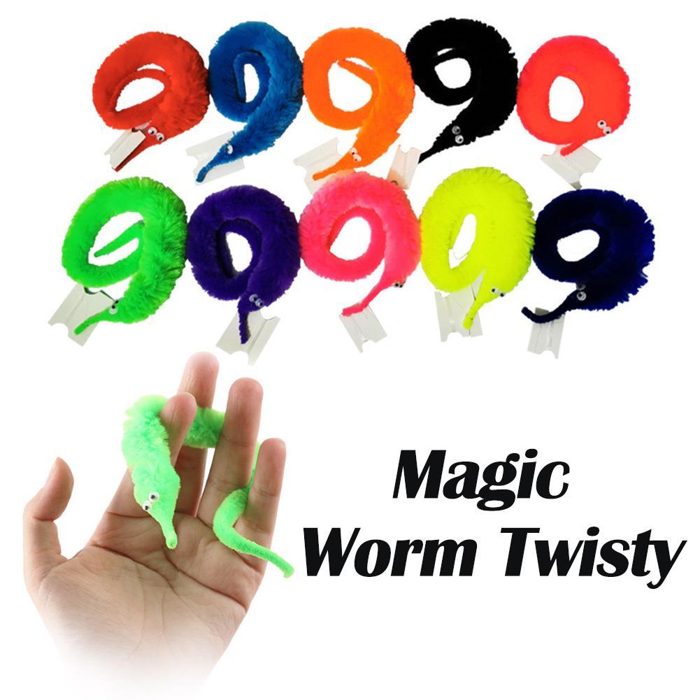 ของเล่นนิ้วมือ Magic Spinning Fuzzy Worms Magic Twisty Fuzzy หนอนนิ้ว ...
