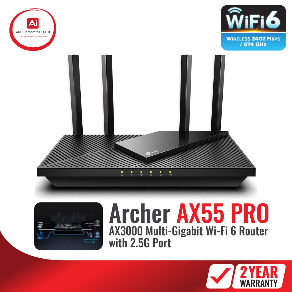 สินค้าใหม่ TP-Link Archer AX55 Router WiFi 6 AX3000 | Gigabit | รองรับ ...
