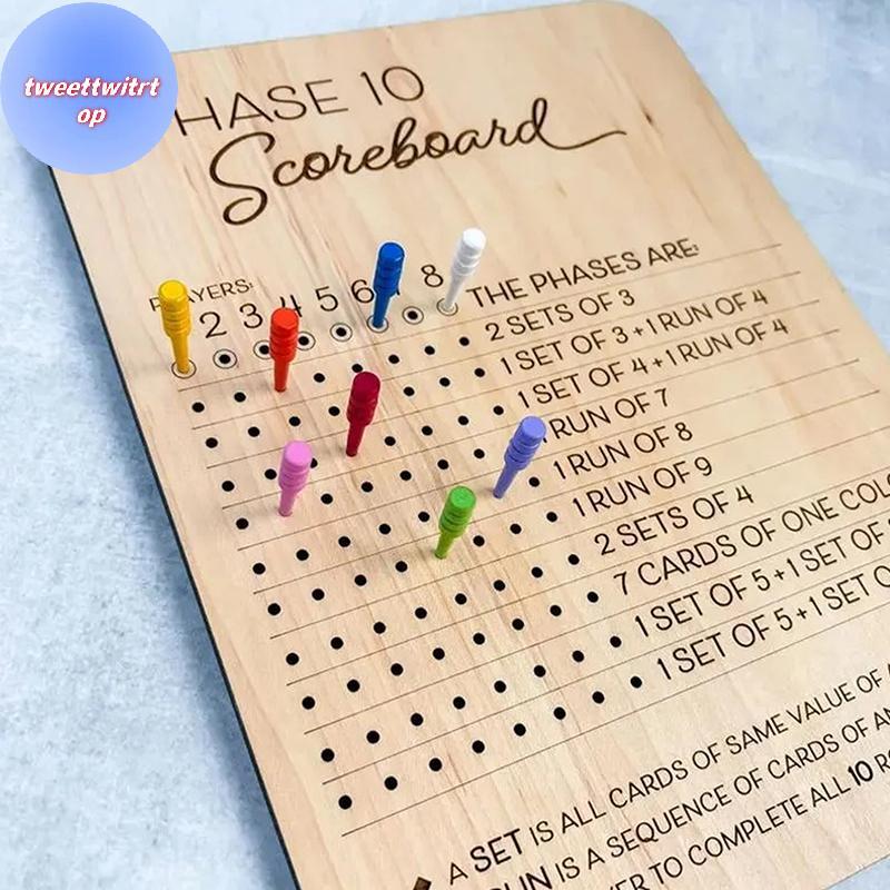 DOUSUN Phase 10 Score Board - Phase Ten Scorecard และ Round Traer Phase ...