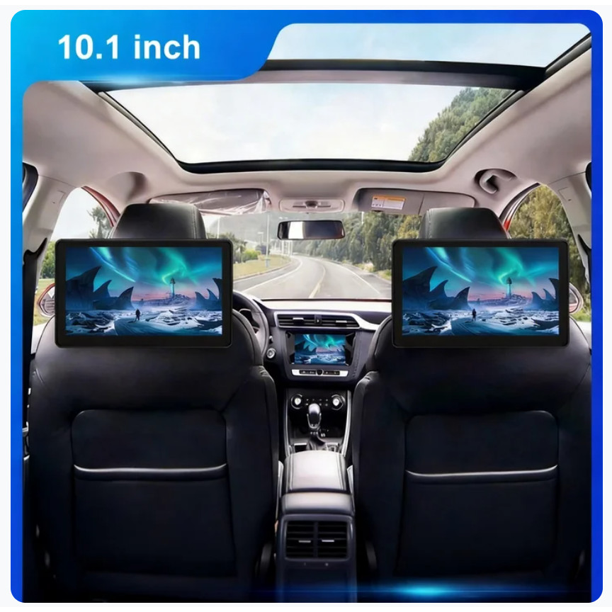 (1 ชิ้น) 10.1 นิ้ว Android Car headrest monitor หน้าจอที่นั่งสีดําพร้อม ...