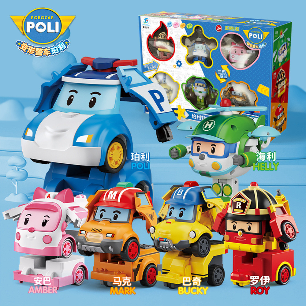 ของแท้ Transforming Police Car poli Rescue Team poli Transforming Robot ...