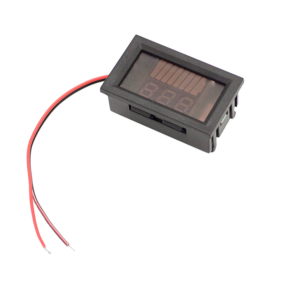 LCD Digital Dual Display Voltmeter Meter ตัวบ่งชี้ความจุแบตเตอรี่ (สี ...