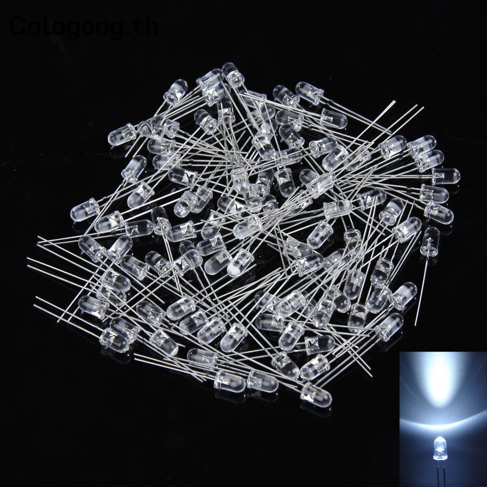 [colog-th] 100 ชิ้น 5 มิลลิเมตรหลอดไฟ LED Through Hole 15000MCD รอบไฟ ...
