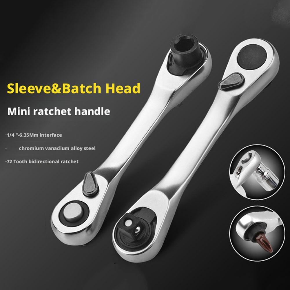 Mini Ratchet ประแจ Double Ended Quick Socket Ratchet ไขควงแรงบิด Hex ...