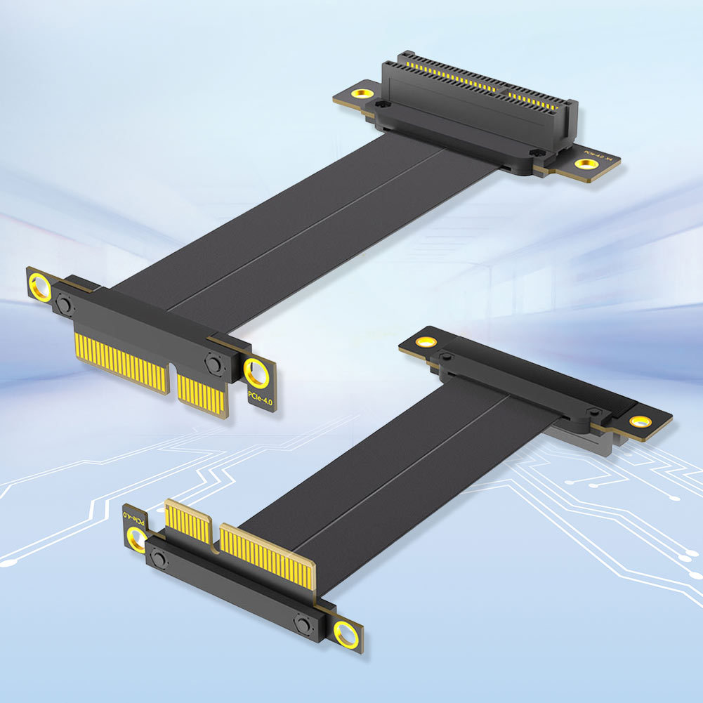 PCI-E 4.0 X1/X4 Riser สาย PCIE 4.0 ความยาวสาย 10 ซม.สีดําความเร็วสูง ...