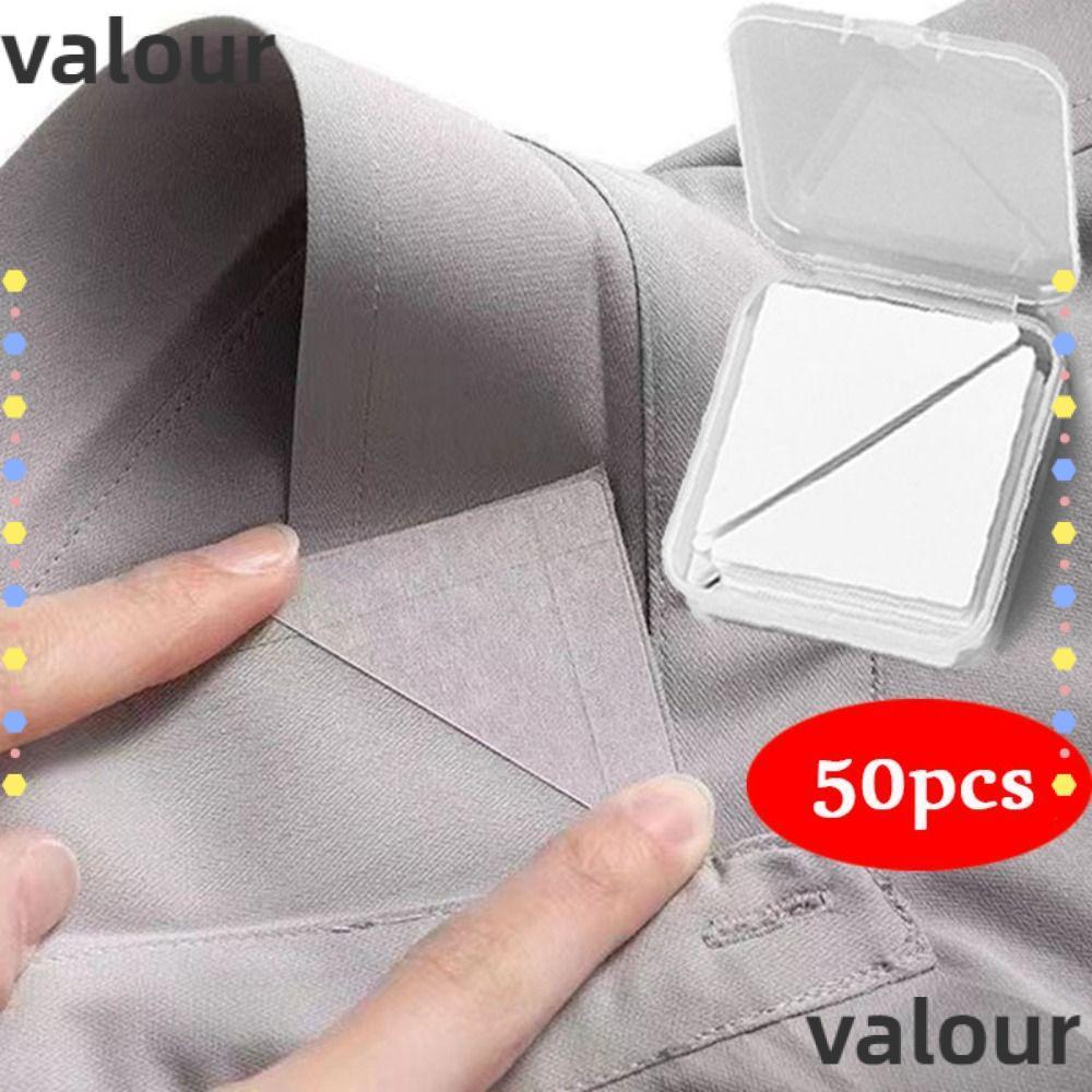 VALOUR 50PCS ที่รองปกคอ PVC กาวติดเอง ป้องกันการพับของปกเสื้อ ใช้ได้ ...