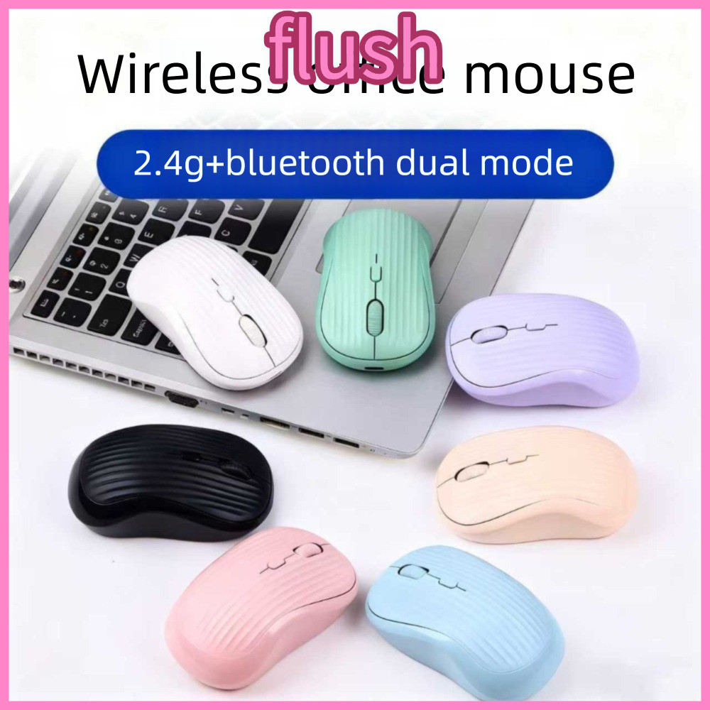 FLUSH เมาส์สองโหมด, เมาส์ไร้สายแบบชาร์จไฟได้ Type-C, Ergonomic 2.4G ...