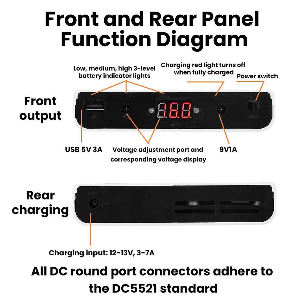 Pcbfun DC UPS 12-Cell 18650 Solderless Power Box ปรับแรงดันไฟฟ้า ...