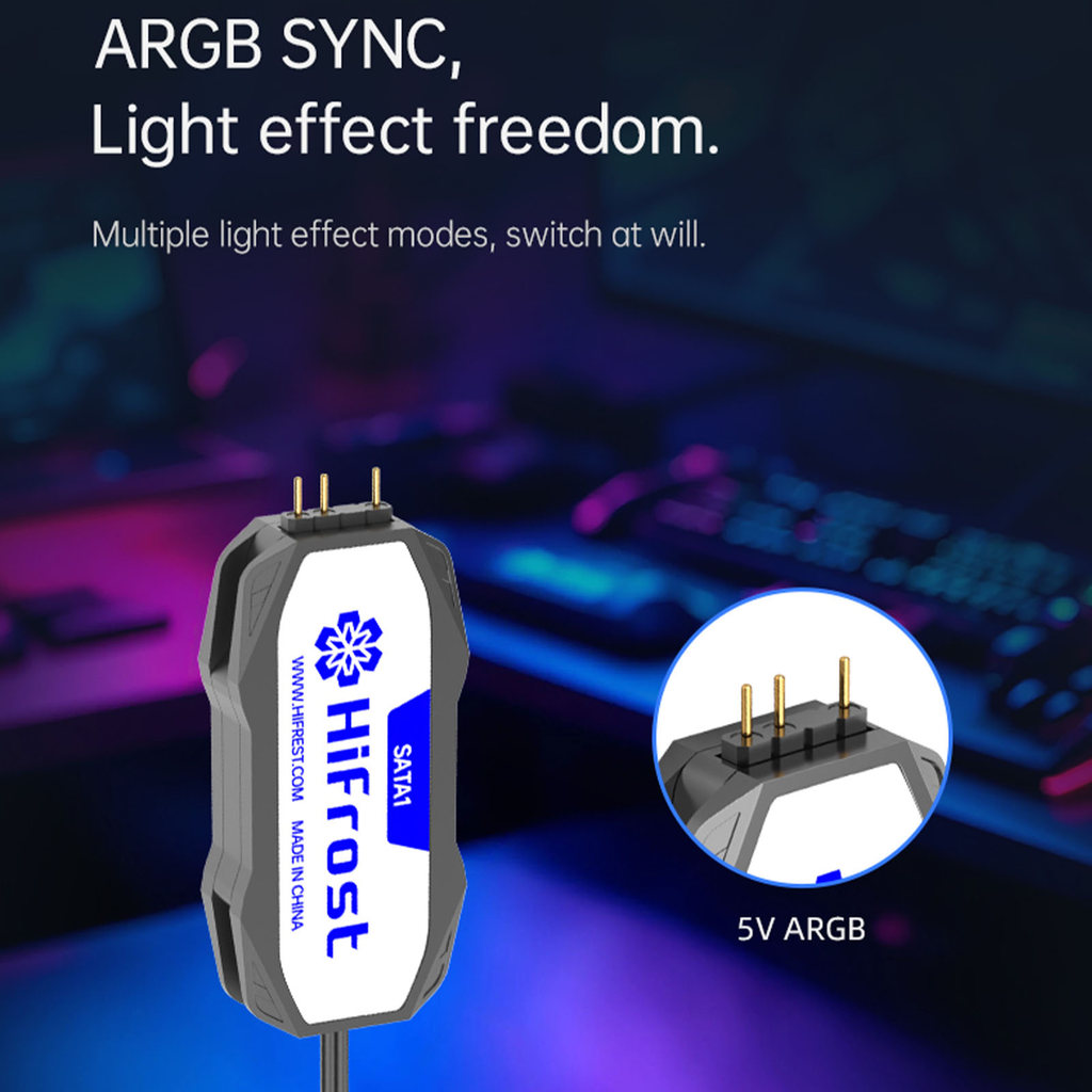 5V 3Pin RGB PC พัดลม Controller SATA Power Mini ARGB Splitter หลายโหมด ...