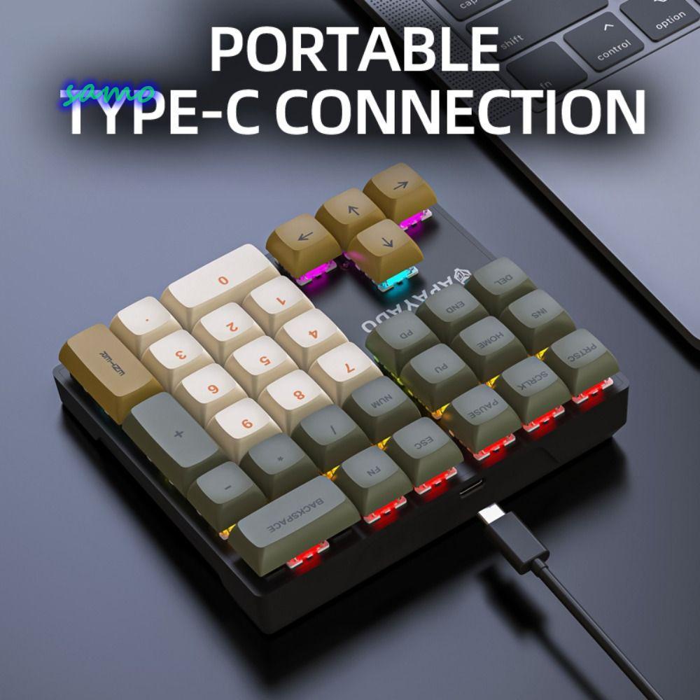 SAMO Mini Mechanical Keyboard, แสงสีสันสดใส 33 คีย์แป้นพิมพ์ตัวเลข ...