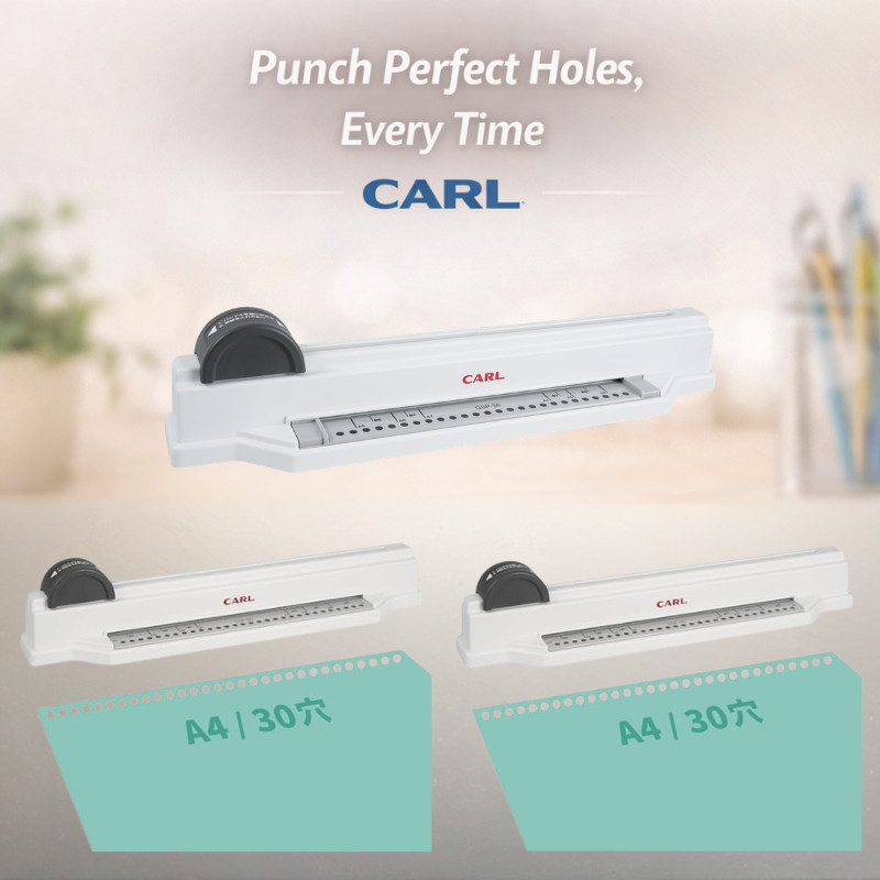 CARL Slide Hole Punch for Loose Leaf/Ring Binder - Multi-Hole Gripper ...