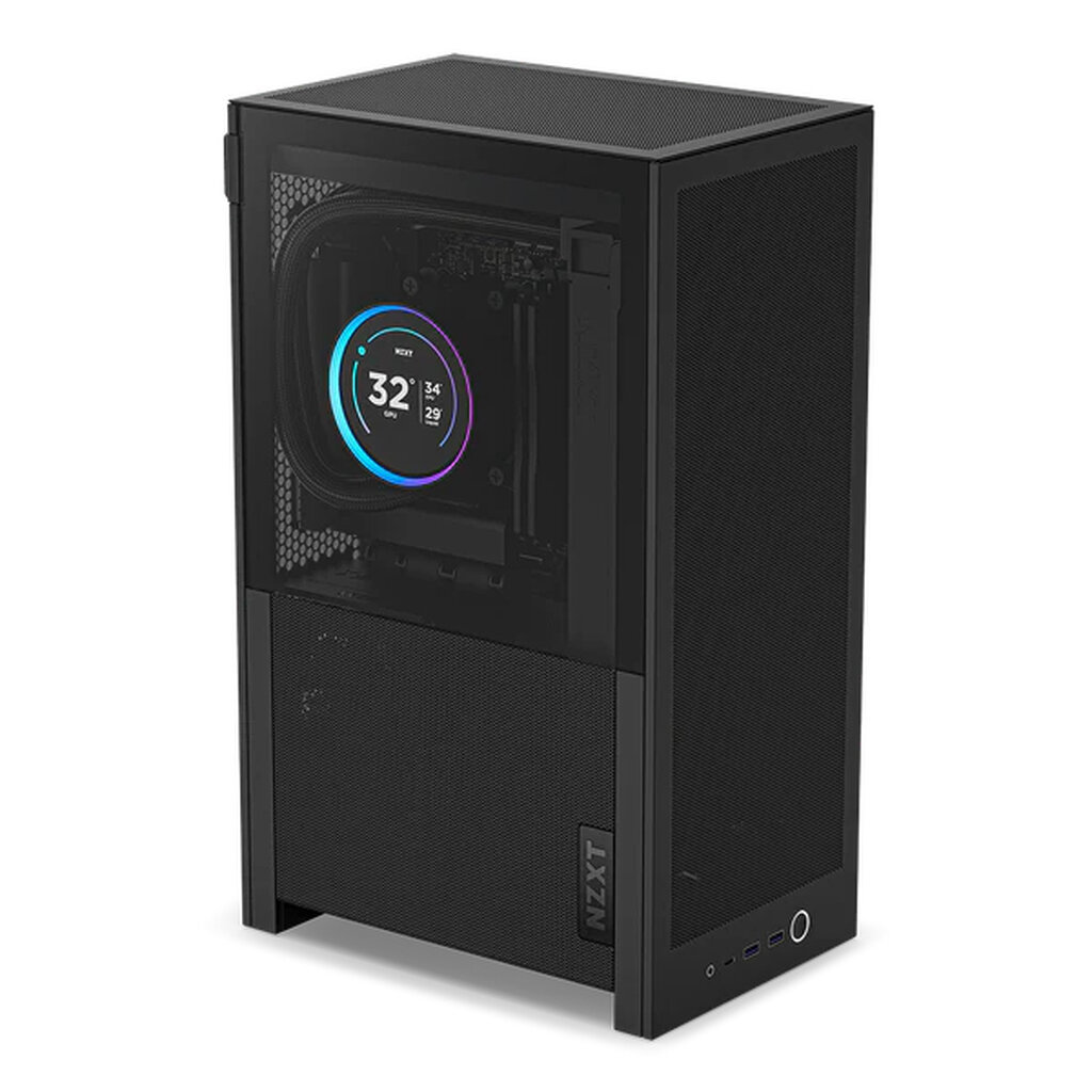NZXT H2 Flow Black Mini-ITX Airflow Case With PCIe 5.0 Riser Cable ...