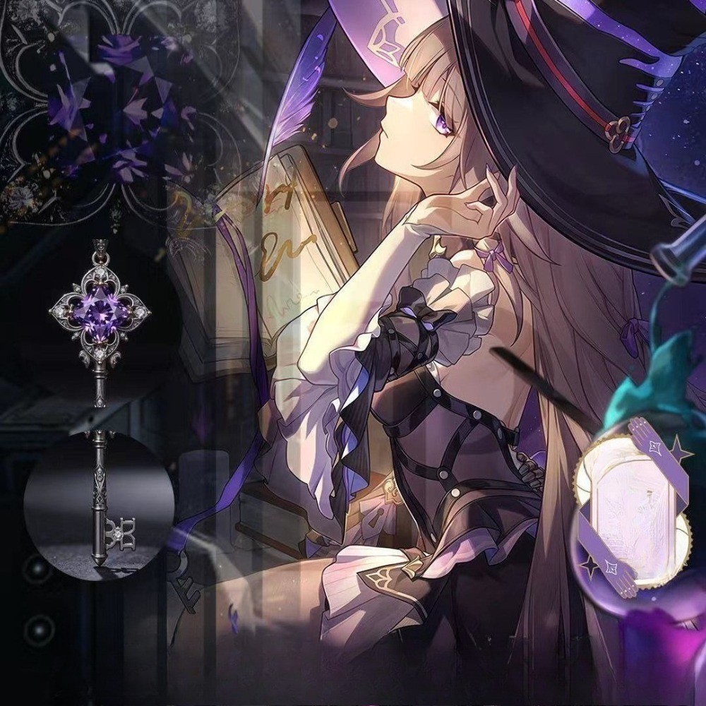อะนิเมะเกม Honkai Star Rail สร้อยคอ Herta Key จี้โลหะฮาโลวีนแฟชั่น Man ...