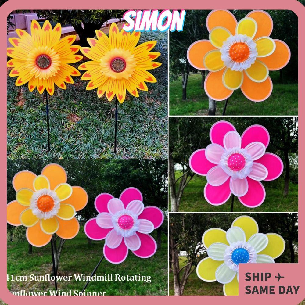 SIMON หมุนดอกทานตะวัน, Multistyles PVC Sunflower Windmill ...