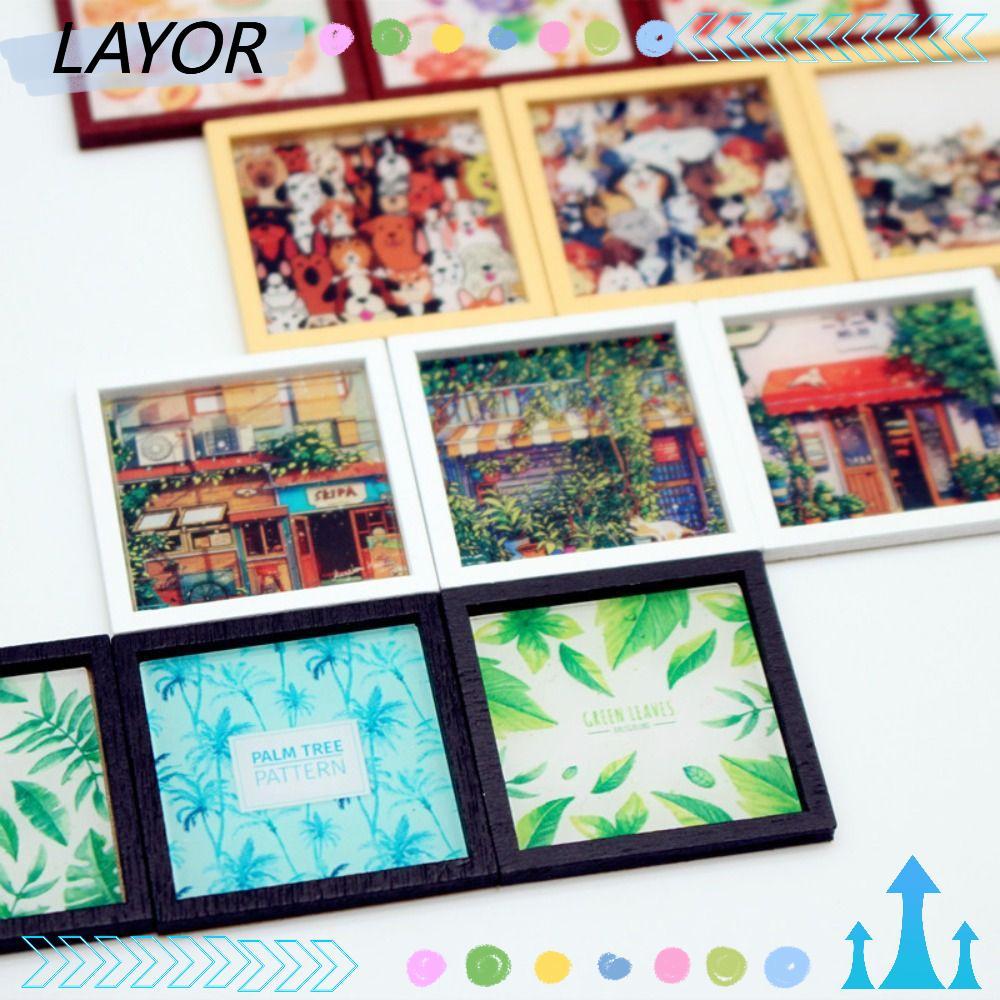 LAYOR ภาพวาดผนัง, Miniature ไม้ตุ๊กตา Mini กรอบภาพจิตรกรรมฝาผนัง, ตลก ...