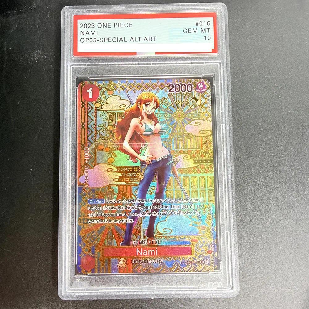 PSA 10 DIY ONE PIECE Rating Card 2023 ONE PIECE NAMI OP01-016 คอลเลกชันการ์ดคัดลอก 10 จุด Rating Card อะนิเมะเกมของเล่น
