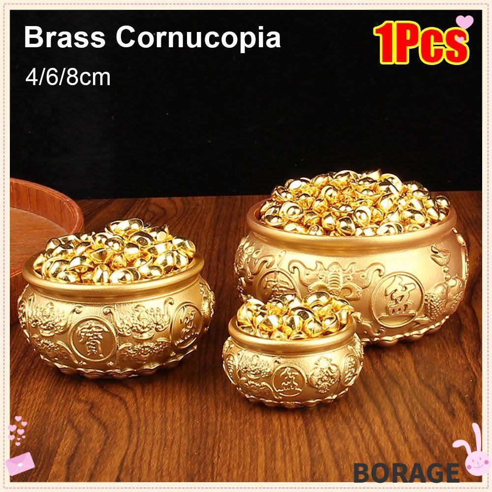 BORAG 1 ชิ้นชามสมบัติ,ดึงดูดความมั่งคั่งโชคดีทองเหลือง Cornucopia,ทนทาน ...