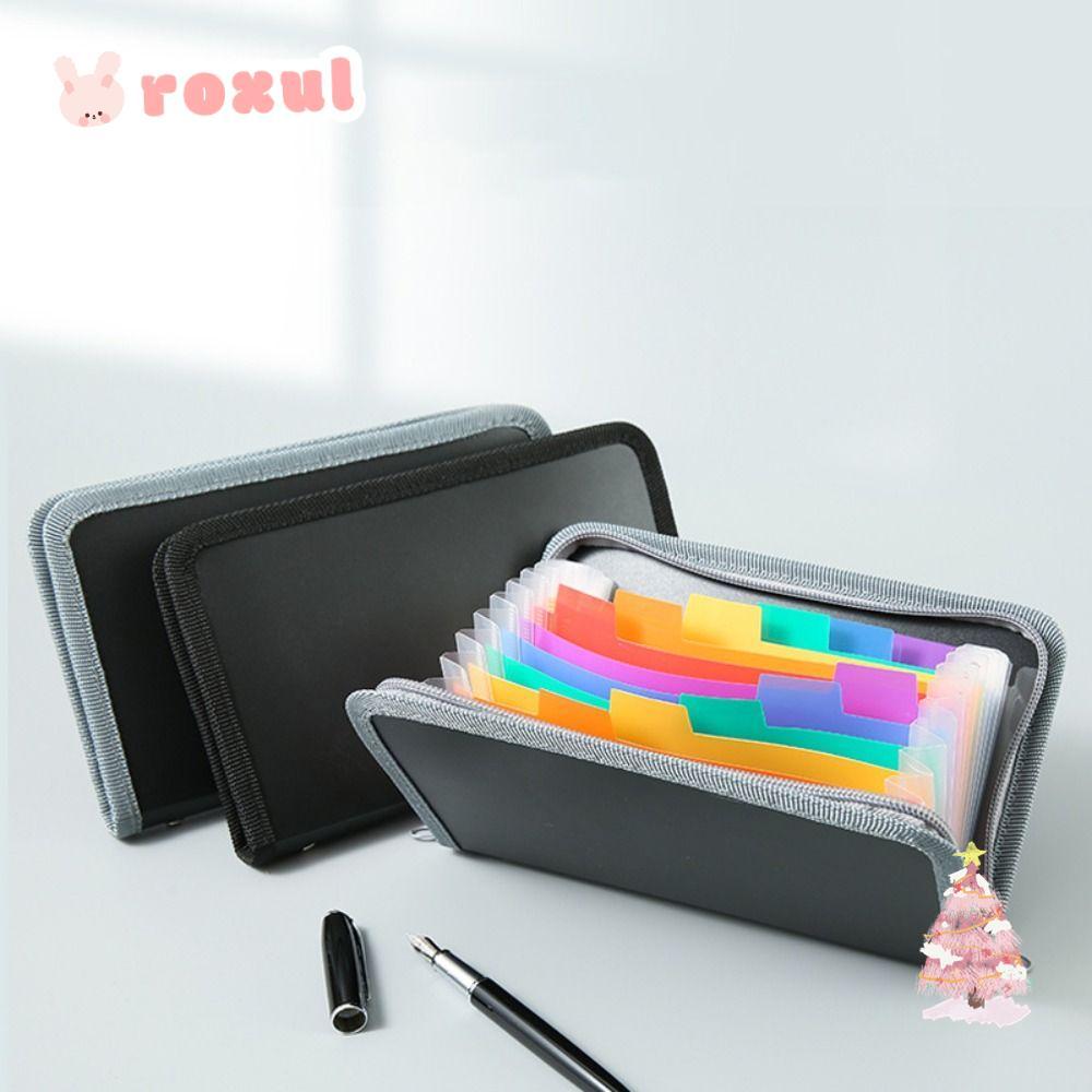 ROXUL กระเป๋าตั๋วซิป, ความจุขนาดใหญ่ 13 กริด A6 โฟลเดอร์ไฟล์, กระเป๋า ...