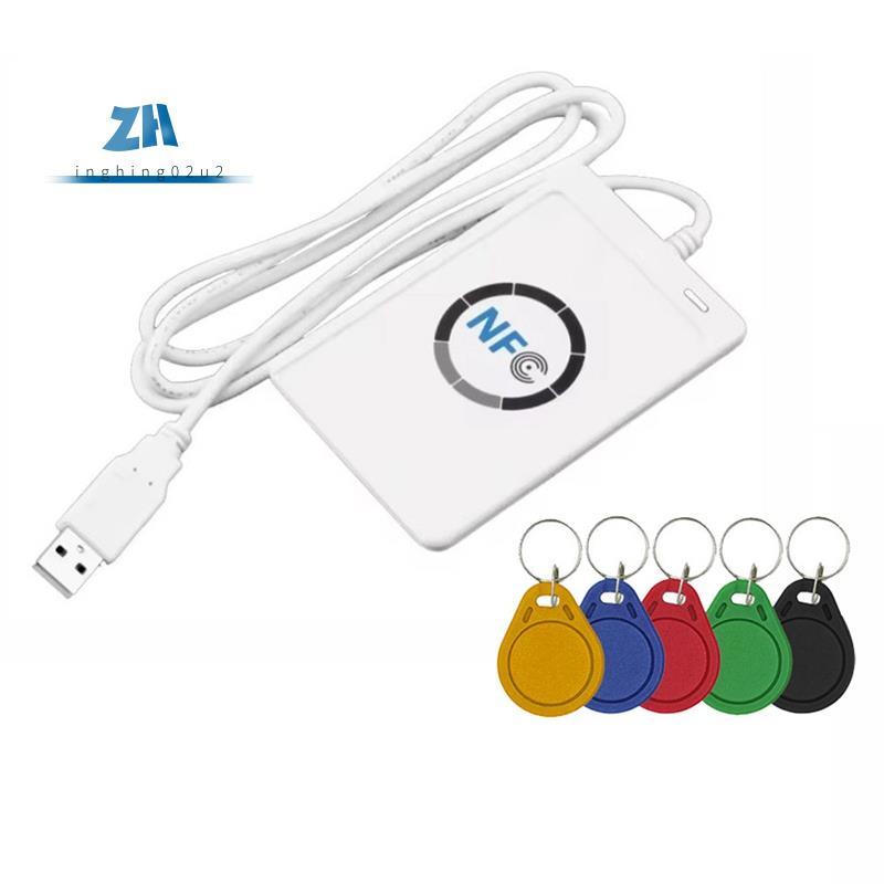 ACR122U RFID IC เครื่องอ่านการ์ดอัจฉริยะ Duplicator + 5XUID พวงกุญแจ ...