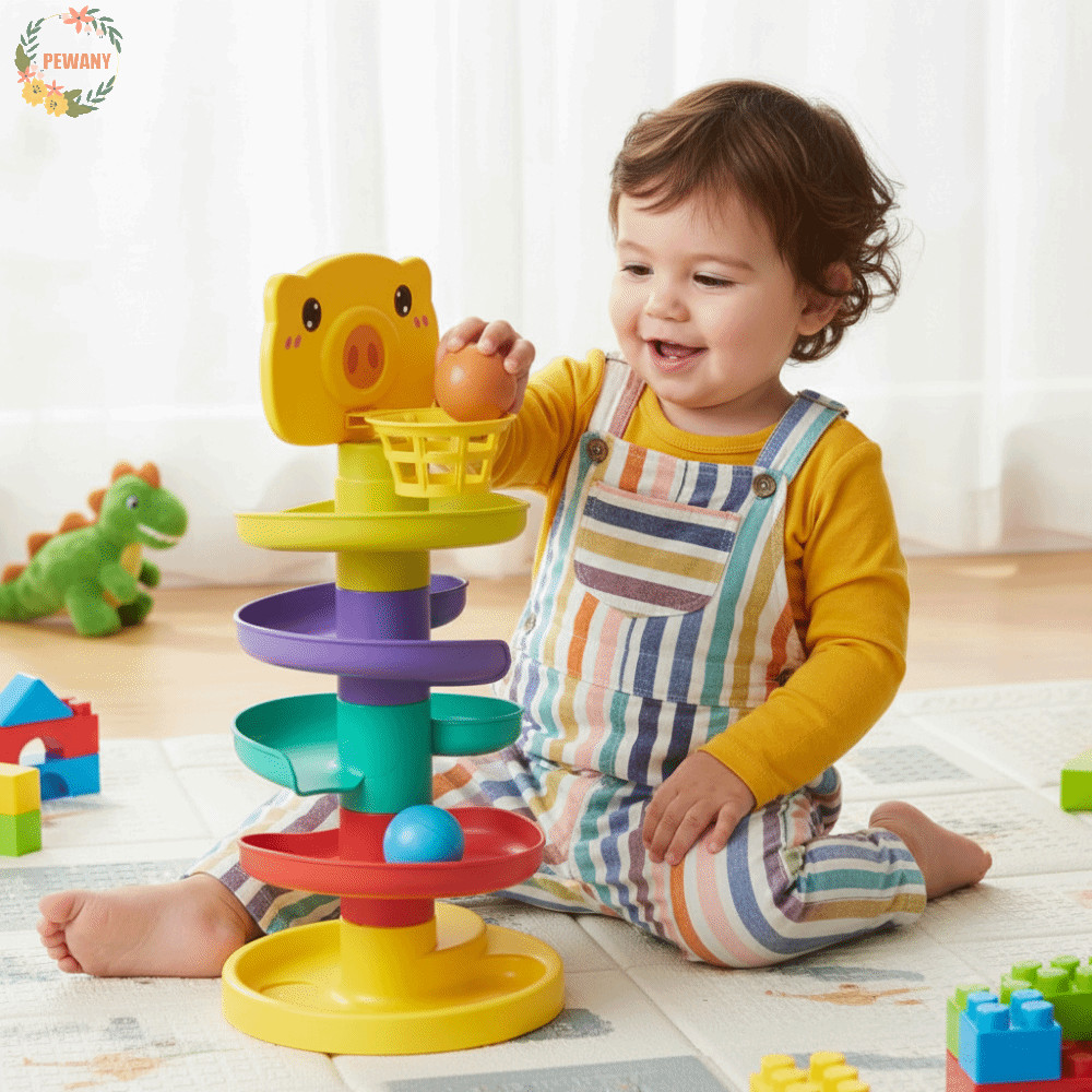 PEWANY Rolling Ball Tower, Stacking Track ลูกบอลเลื่อน Montessori ของ ...