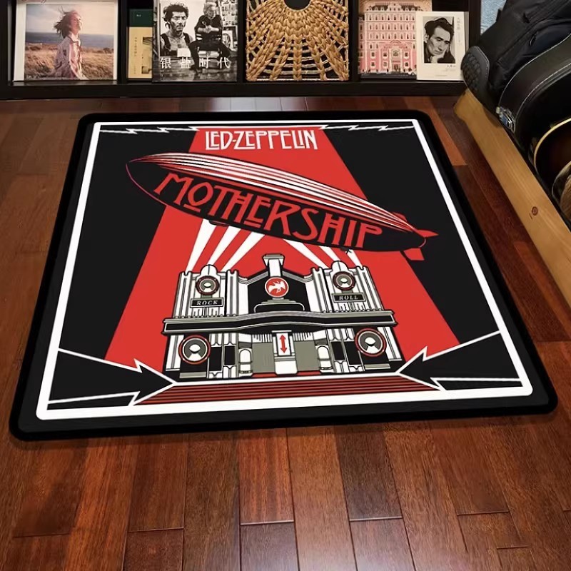 คุณภาพดี Led zeppelin zeppelin Airship Rock Band Music พรม Rack กลองการ ...