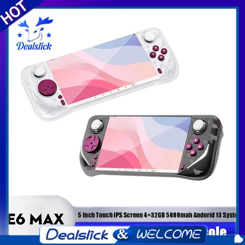E6 MAX Retro เกมคอนโซลมือถือ 4 + 32GB 5 นิ้ว Touch หน้าจอ IPS Andorid ...