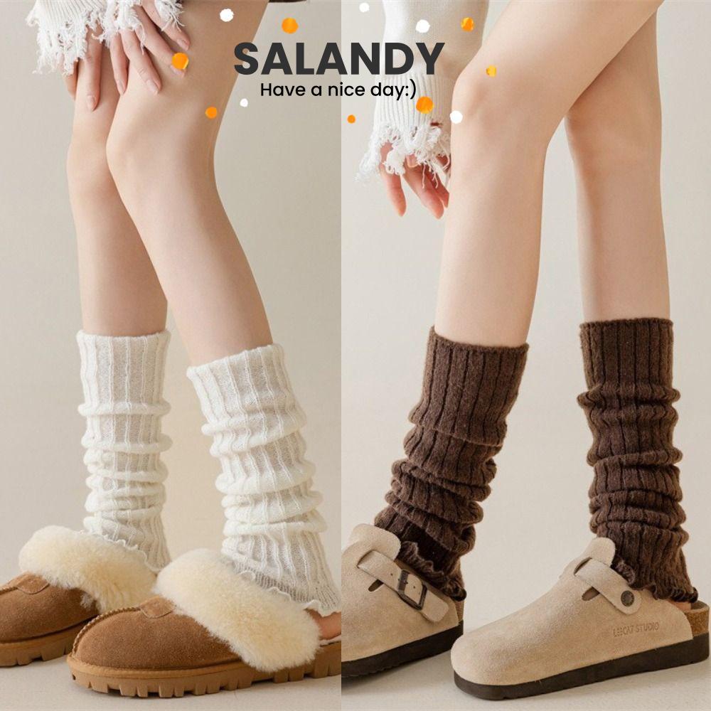 Salandy ถุงเท้าถักแบบขาอุ่น สไตล์แฟชั่นสำหรับผู้หญิงสาว | Shopee Thailand