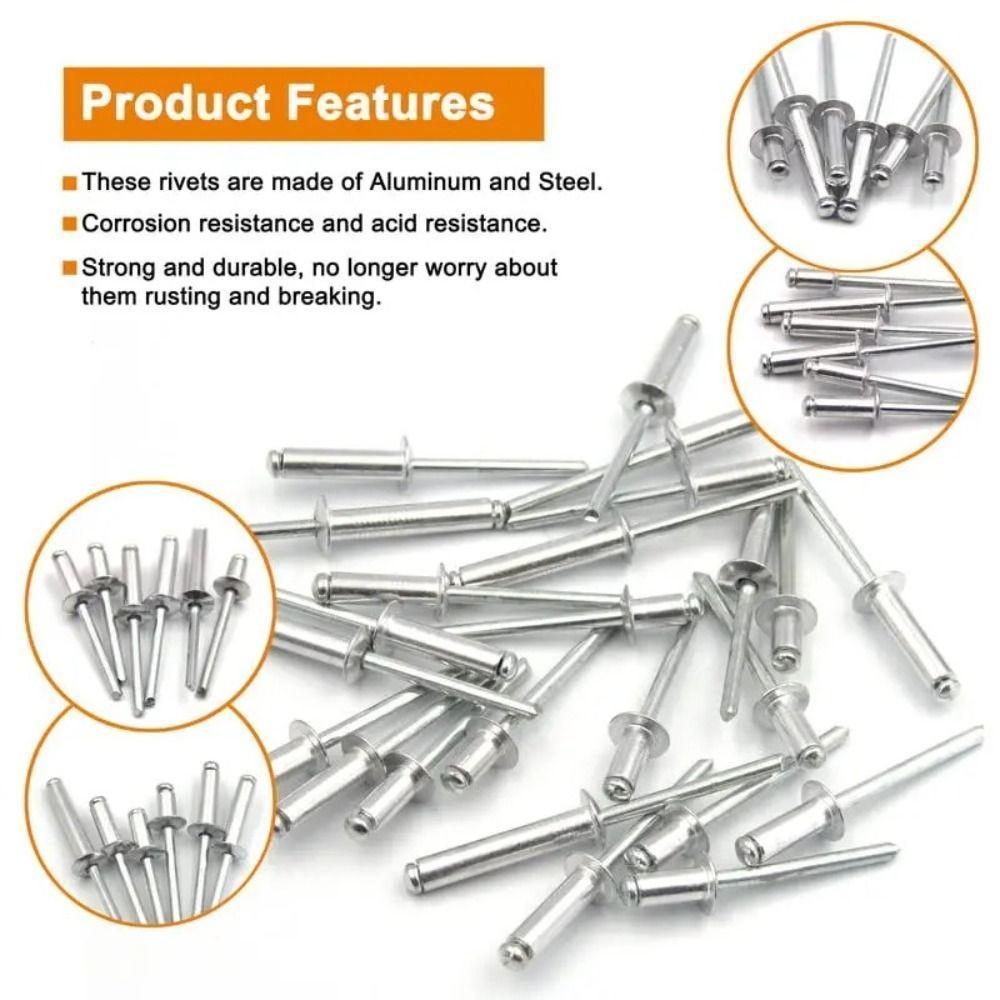 ONGIONE Pop Rivet, หัวโดมอลูมิเนียม Self Plugging Rivets เล็บ, DIY หลาย ...