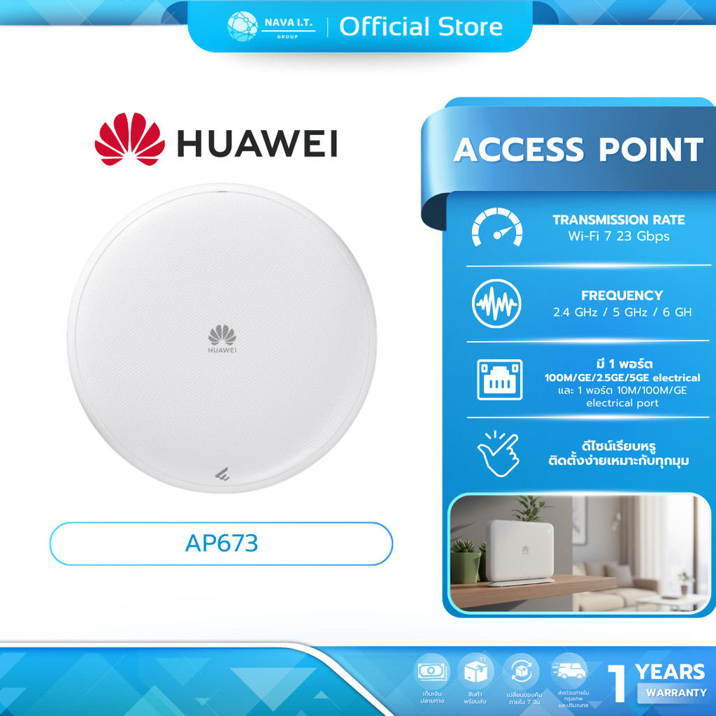 (มีส่งด่วน) HUAWEI eKitEngine AP673 Access Point มาตรฐาน Wi-Fi 7 Indoor ...