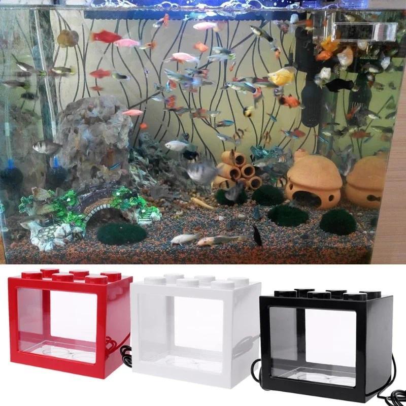 USB Illuminated ตู้ปลาขนาดเล็กภูมิทัศน์ขนาดเล็ก Seaweed Ball กล่องถัง ...