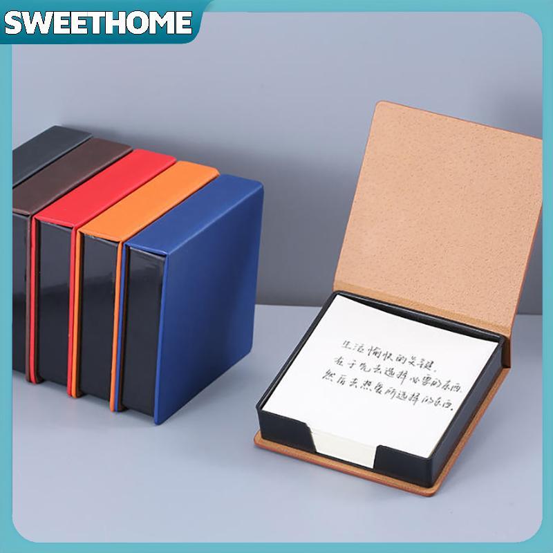 SWEETHOME Stiy Note Box พร้อม Notepads หนัง PU Memo Pad Dispenser ...
