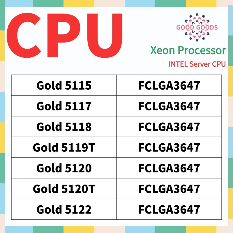 Xeon Gold 5115 5117 5118 5119T 5120 5120T 5122 INTEL Xeon โปรเซสเซอร์ ...