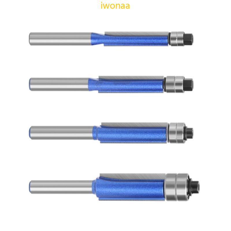 Iwo 4 ชิ้น Router Bit เครื่องตัดตรง Flush Trim Router Bit แบริ่งคู่ ...