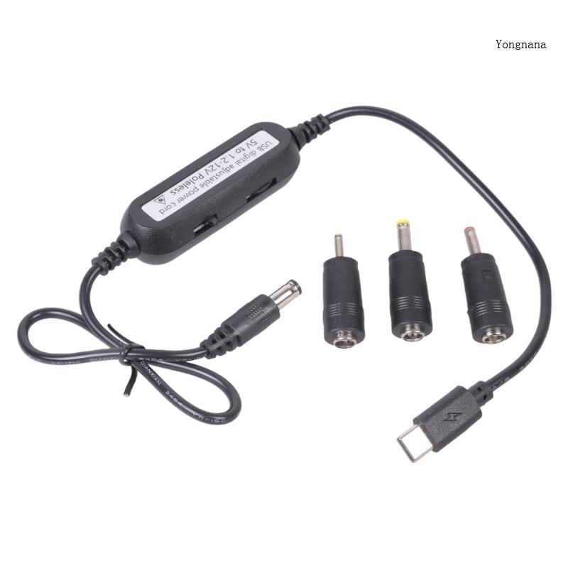 CH* ตัวแปลงสเต็ปอัพ USBC 5V เป็น 1 2V-12V 5 5x2 1 มม. พร้อมขั้วต่อ 3 ...
