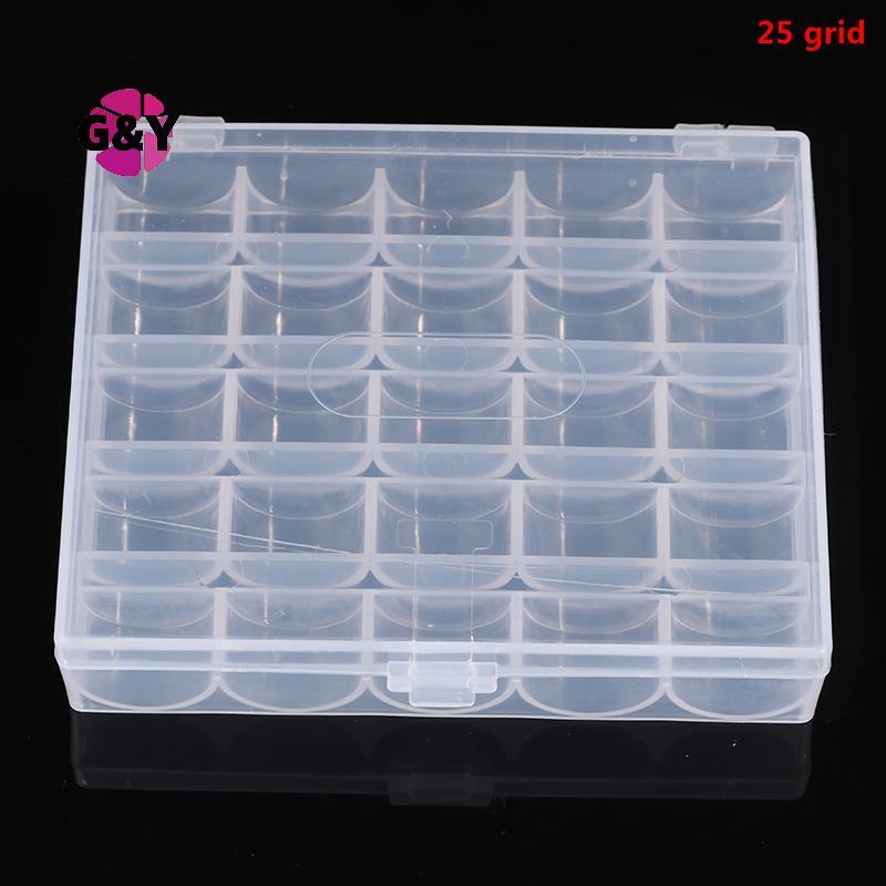 G&Y 25 Spools Bobbins Bobbin Case Organizer Storage เครื่องมือกล่องใส ...