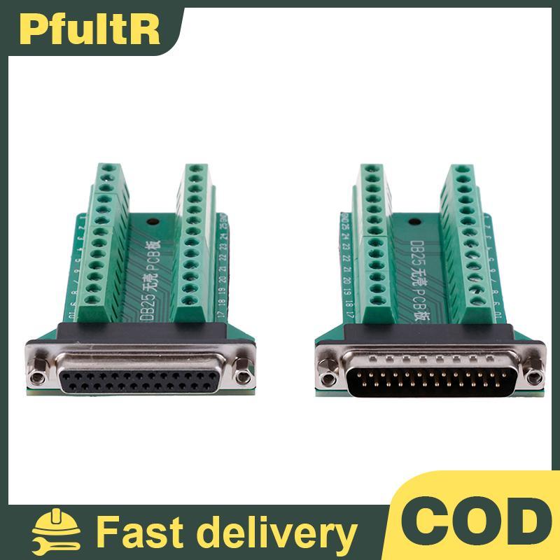 Null DB25 D-SUB หญิง 25Pin ปลั๊ก Breakout PCB Board 2 แถว Terminals ...