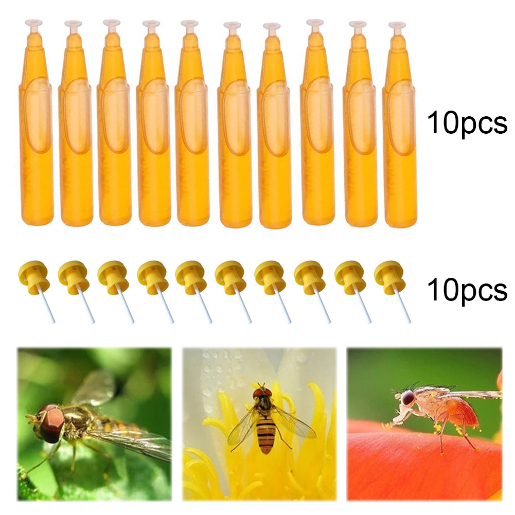 COD 20 ชิ้นผลไม้ Fly Traps กับ Fly Attraction Liquid พลาสติกผลไม้ Fly ...