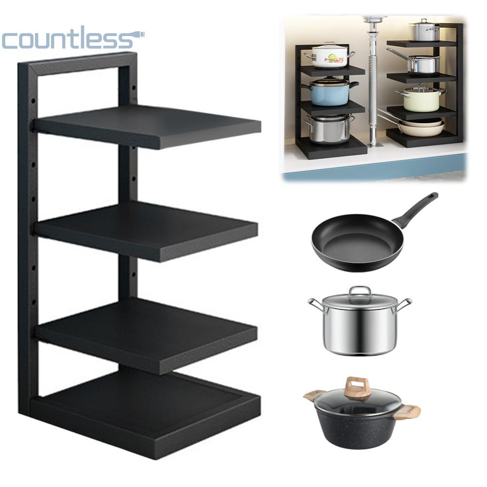COD Heavy Duty Pan Organizer ชั้นปรับความสูงหม้อชั้นเก็บ 4 ชั้น Pan ...