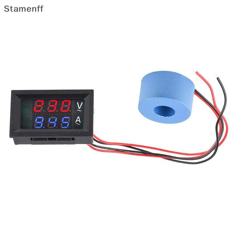 Null AC 50-500V ดิจิตอล LCD โวลต์มิเตอร์แอมป์มิเตอร์ 10A 50A 100A 220V ...