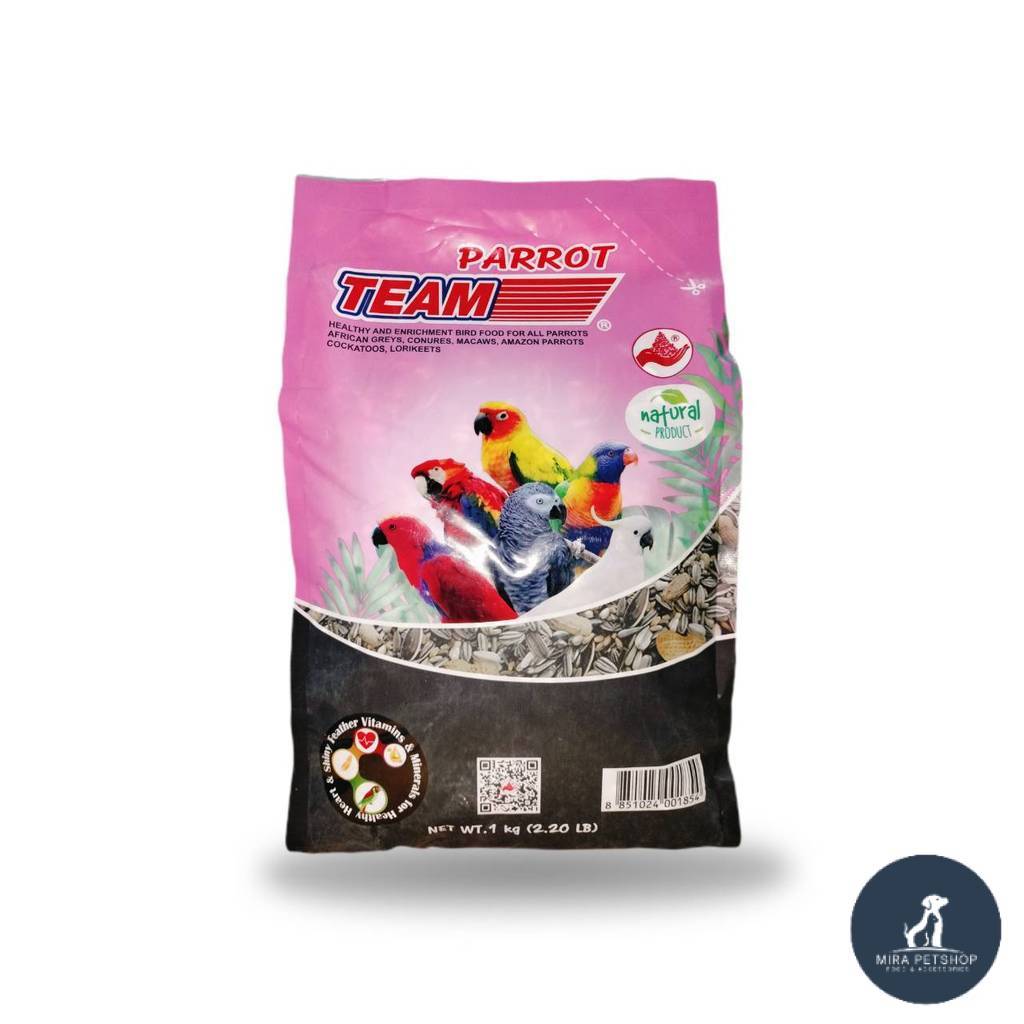 TEAM Parrot อาหารนกแก้ว เมล็ดธัญพืชรวมคุณภาพสูง สำหรับนกแก้ว 1Kg ...