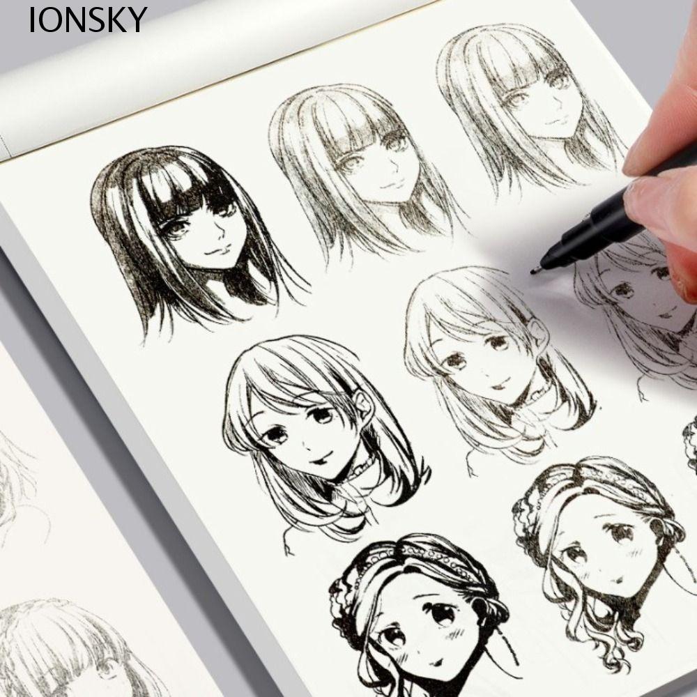 IONSKY Anime Hand Drawn Book, Comics Girl Boy Tracing Manga Sketching ...