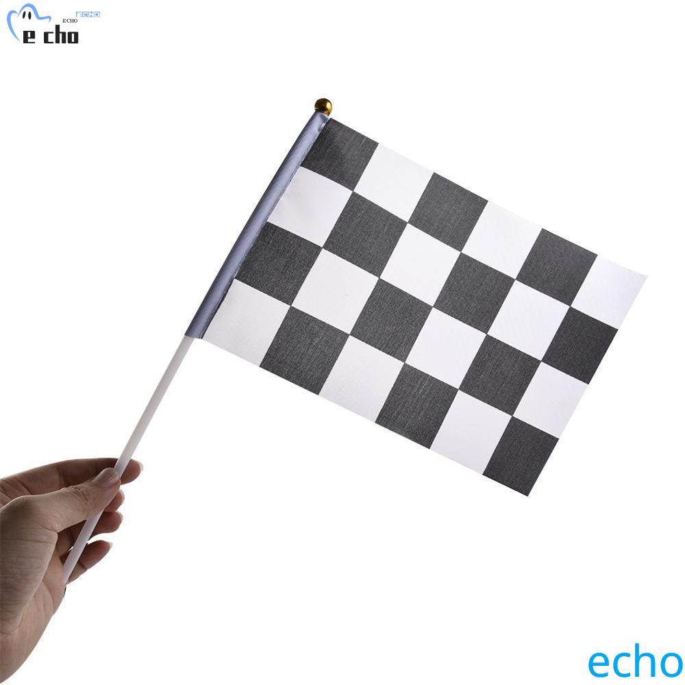 PIVOT Racer Checkered Flags สีดําและสีขาวตาราง 10 ชิ้น/แพ็ค Cheer Race ...