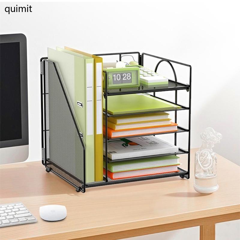 QUIM เอกสารอเนกประสงค์ Organiser 5 ชั้นกระดาษแฟ้มถาดเอกสาร Organiser ...
