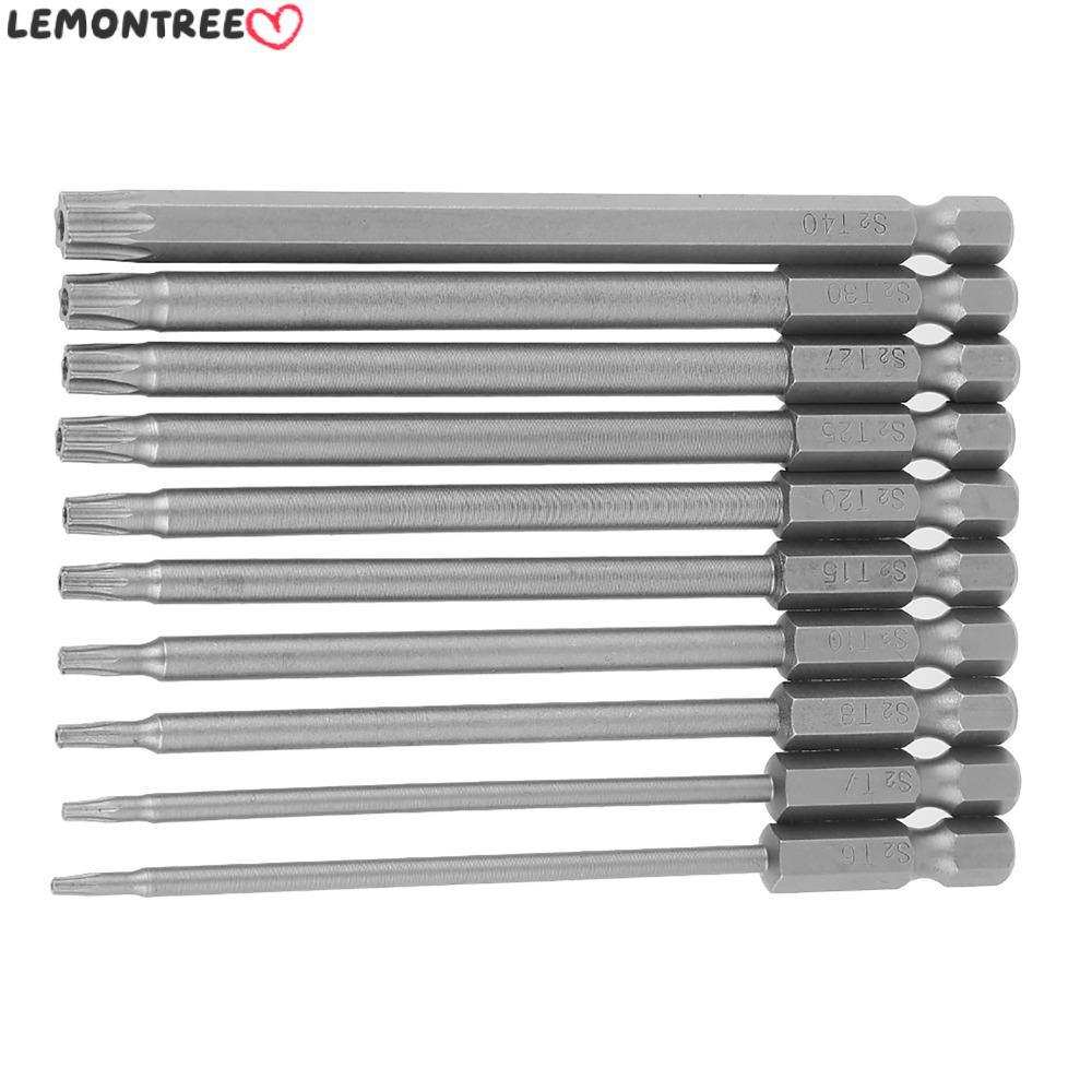 LEMONTREE 10PCS Security Torx Bit ชุด, 4 นิ้ว / 100 มม.ความยาว S2 โลหะ ...