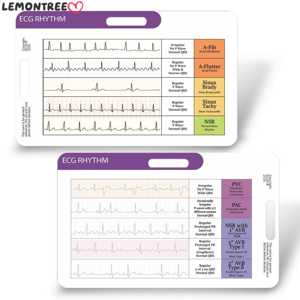 LEMONTREE EKG Rhythm Interpretation Card, Dual-Sided DIY ...