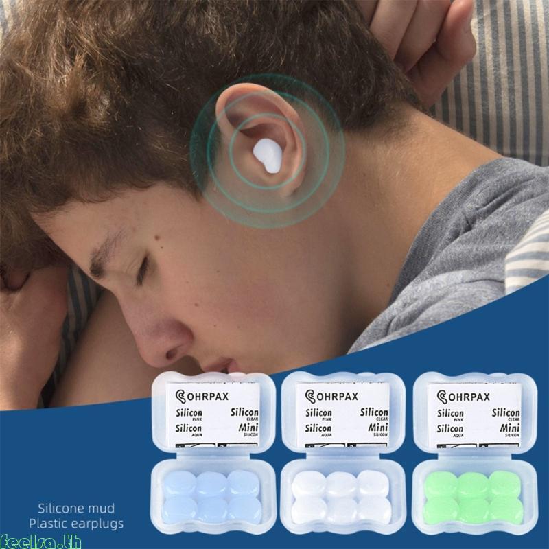 Feela 6 ชิ้น Moldable Silicong Putty Ear Plugs สีลิโคนอัดแน่นสำหรับการ ...