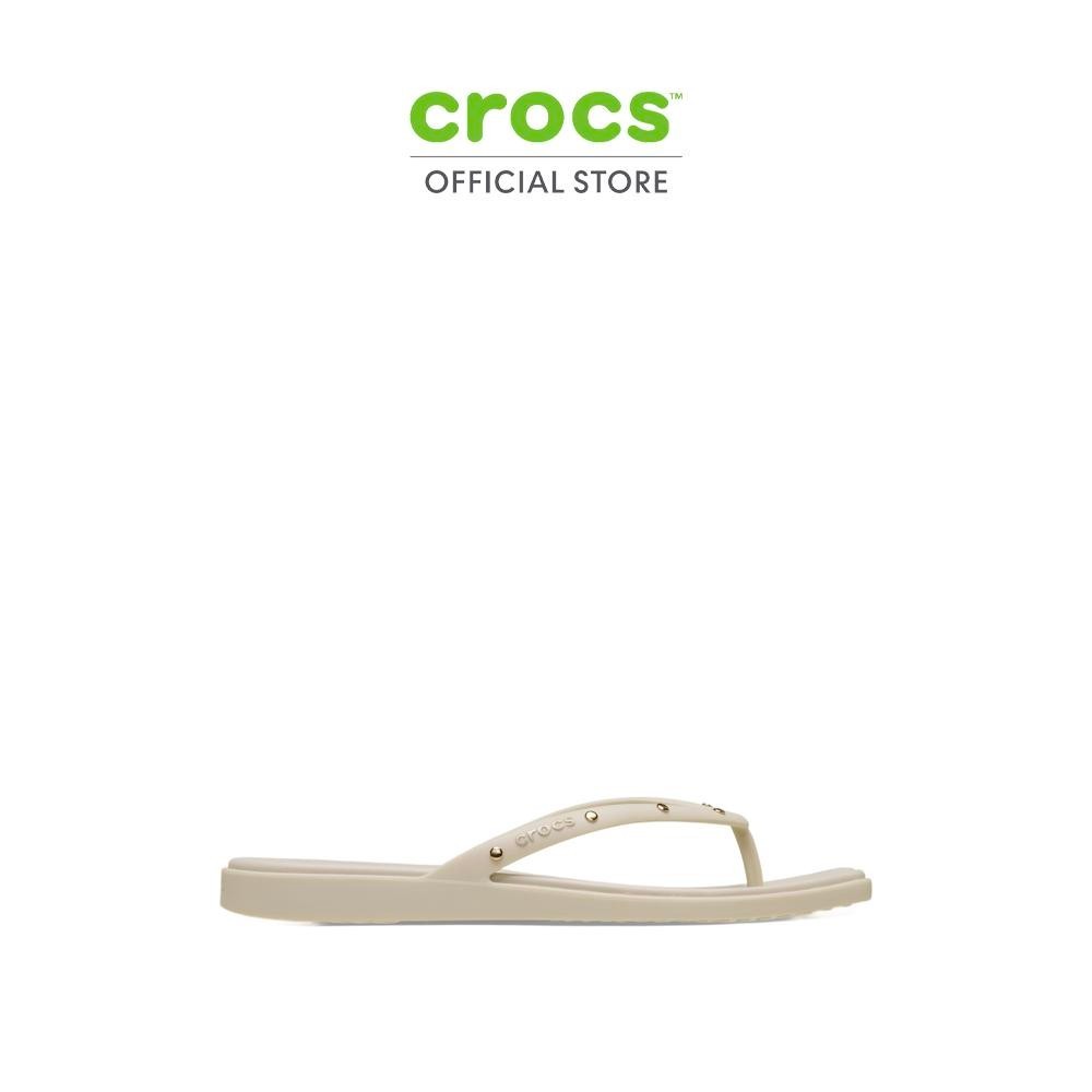 CROCS รองเท้าแตะผู้หญิง MIAMI STUDDED FLIP รุ่น 211471-0LL - ALMOND ...